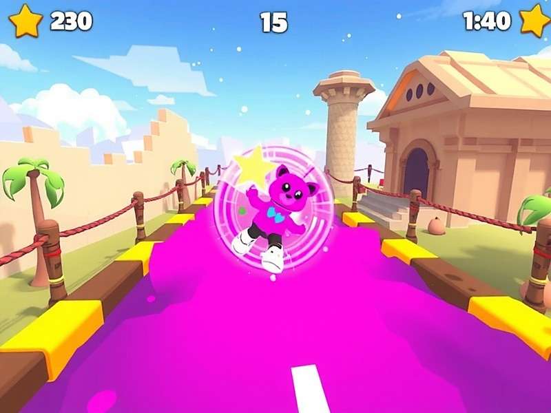 Vibrant Holi Race - Color Cloud Power-Up Vibrant Holi Race gameplay showing the Color Cloud power-up making the character invisible to obstacles