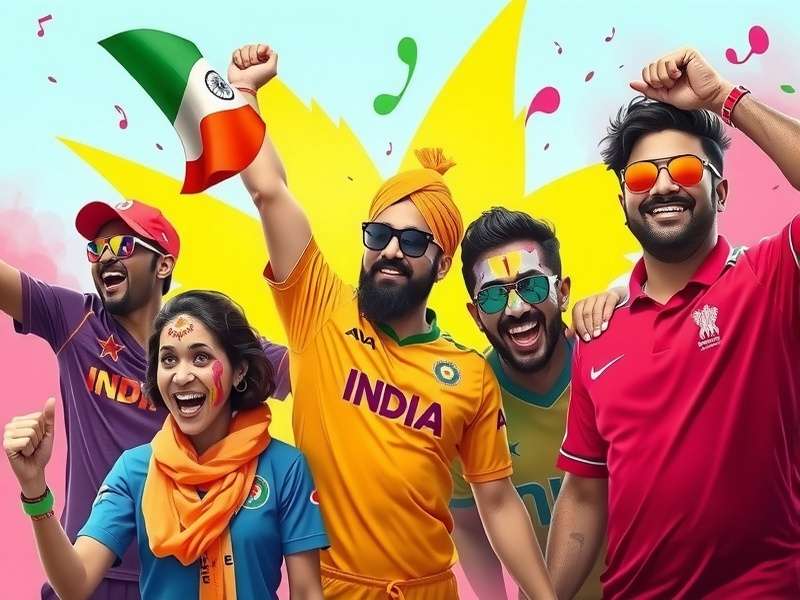 Vibrant Holi Race fan art showing players from different Indian states celebrating together in the game